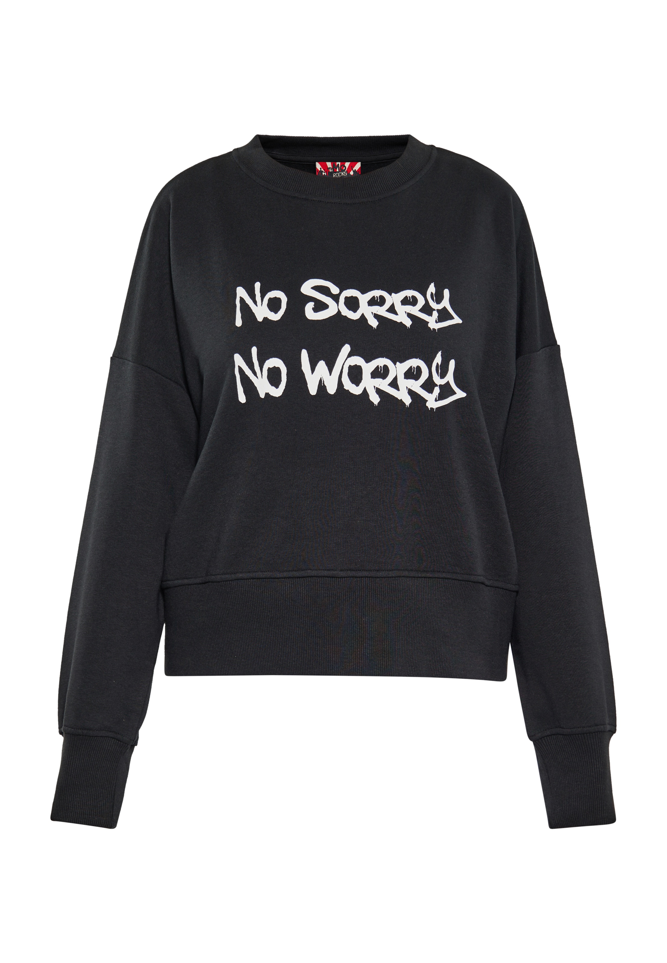 myMo ROCKS Sweatshirt in Zwart: voorkant