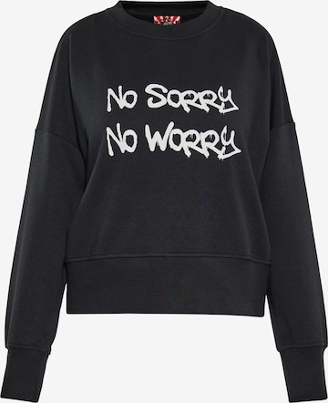 myMo ROCKS Sweatshirt in Zwart: voorkant