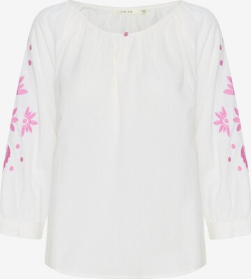 Cream Blus 'Alexi' i vit: framsida