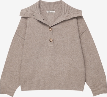 Pull&Bear Sweter w kolorze brązowy: przód