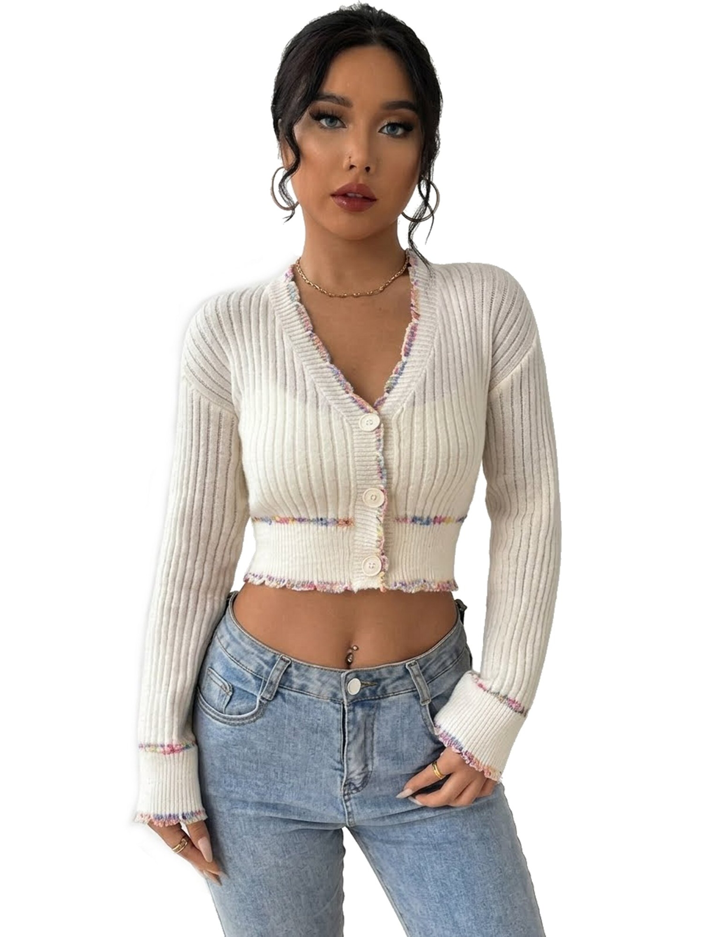 Tomshop24-7 Knit Cardigan 'Gina' in Beige: front
