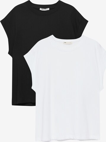 Pull&Bear Koszulka w kolorze czarny: przód