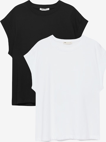 T-shirt Pull&Bear en noir : devant