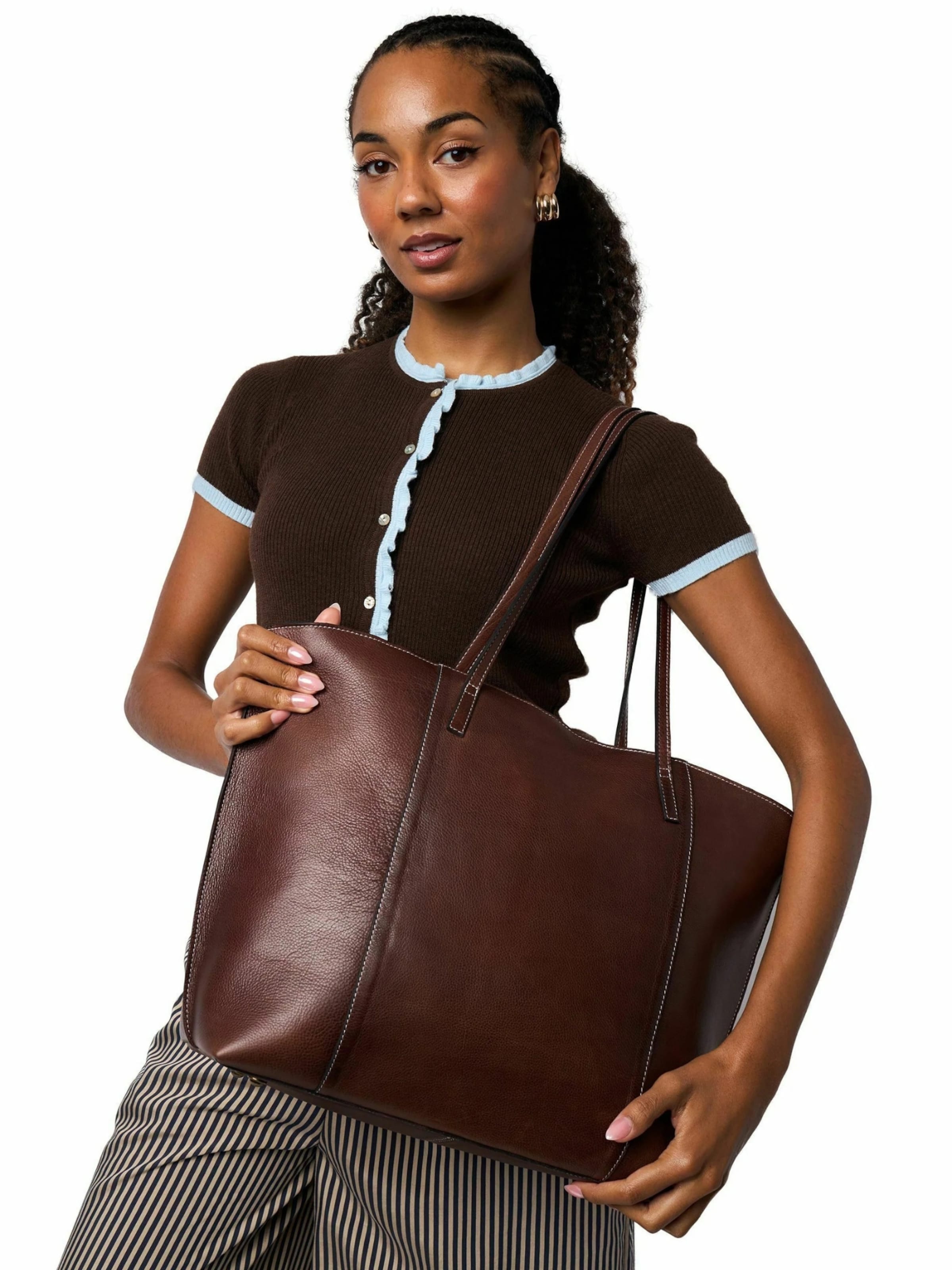 RE:DESIGNED Shopper ' Nalou ' in Grey: front