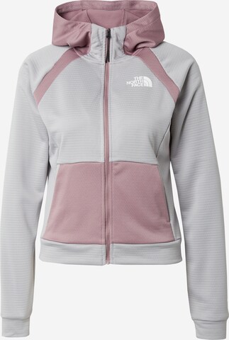 THE NORTH FACE Athletic Fleece Jacket in Grey: front