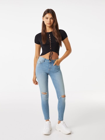 Bershka Slimfit Jeansy w kolorze niebieski