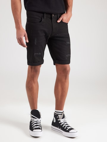 INDICODE JEANS Regularen Kavbojke 'Kaden Holes' | črna barva: sprednja stran