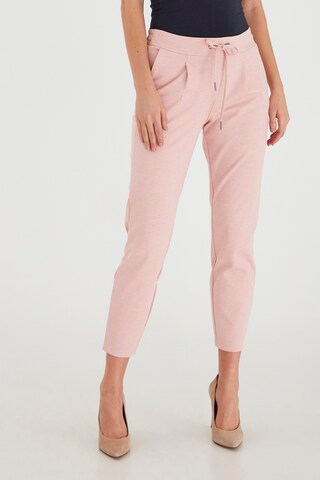 b.young Slim fit Pleat-Front Pants in Pink: front