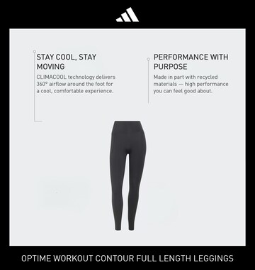 ADIDAS PERFORMANCE - Skinny Calças de desporto 'Optime' em preto