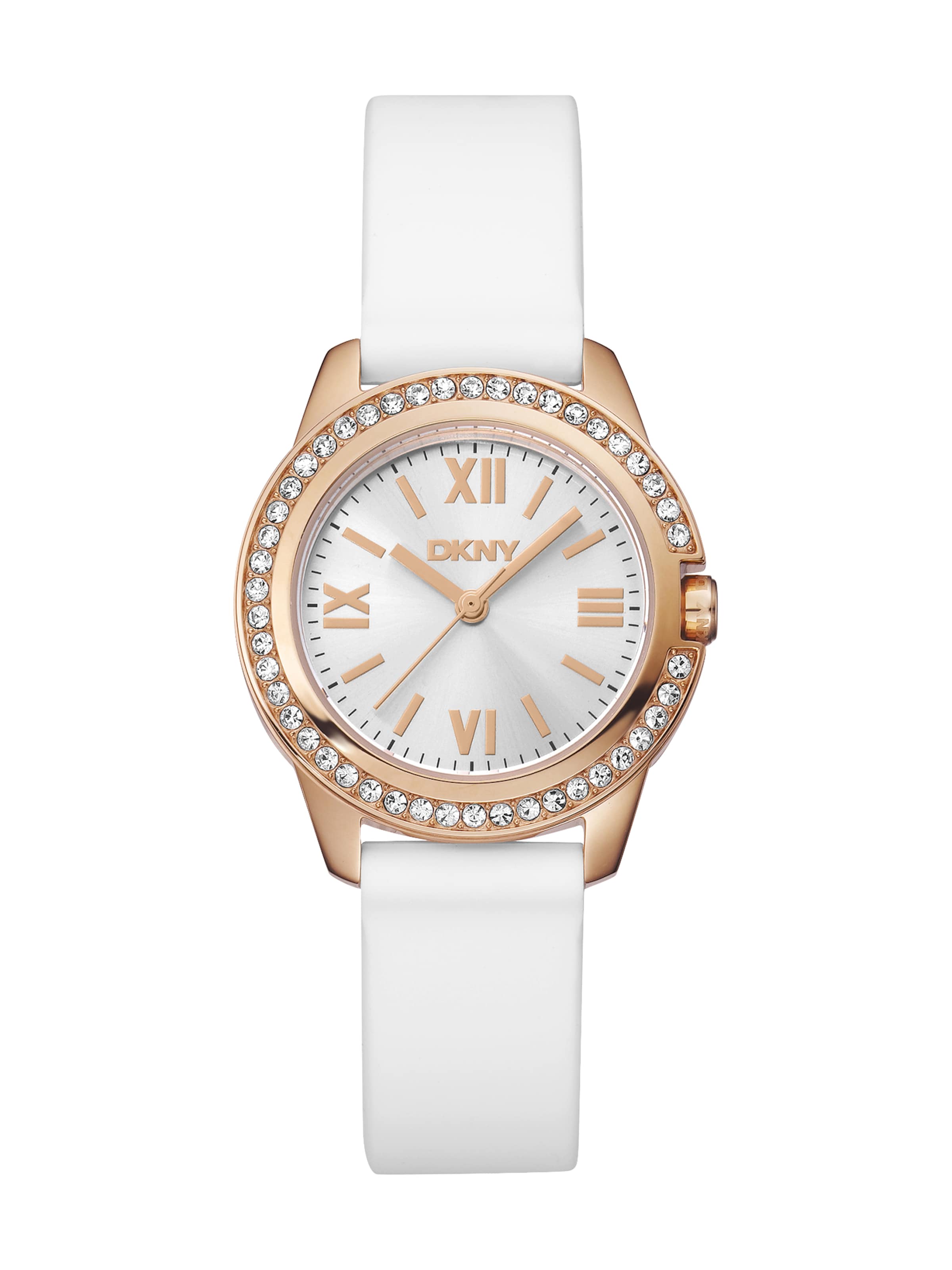 DKNY Analoog horloge 'Evening' in de kleur Rose-goud / Wit, Productweergave
