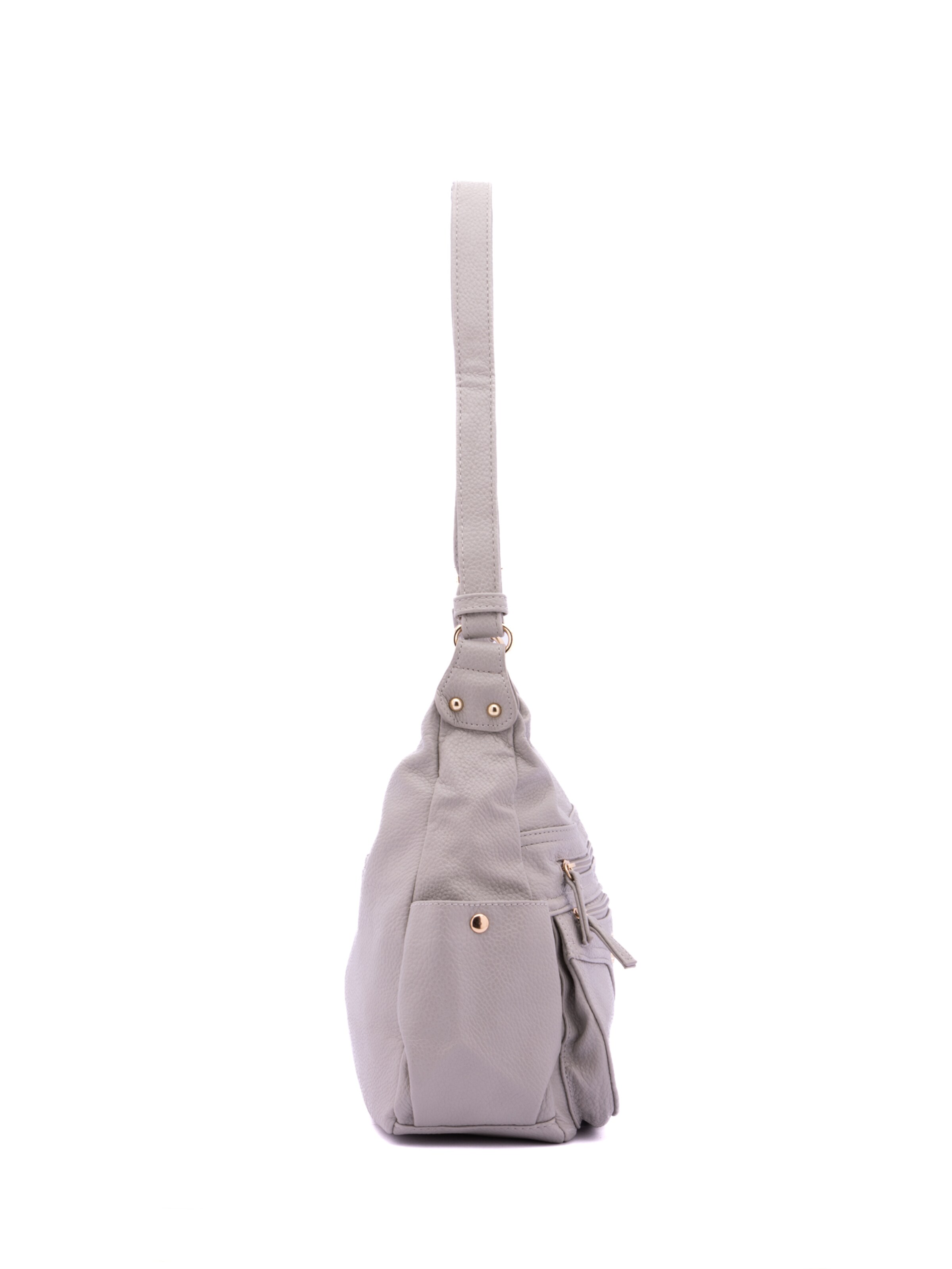 Borsa a spalla 'Borsa a Spalla Donna Ecopelle - Zip e Tasche Multiple' di B. Cavalli in grigio