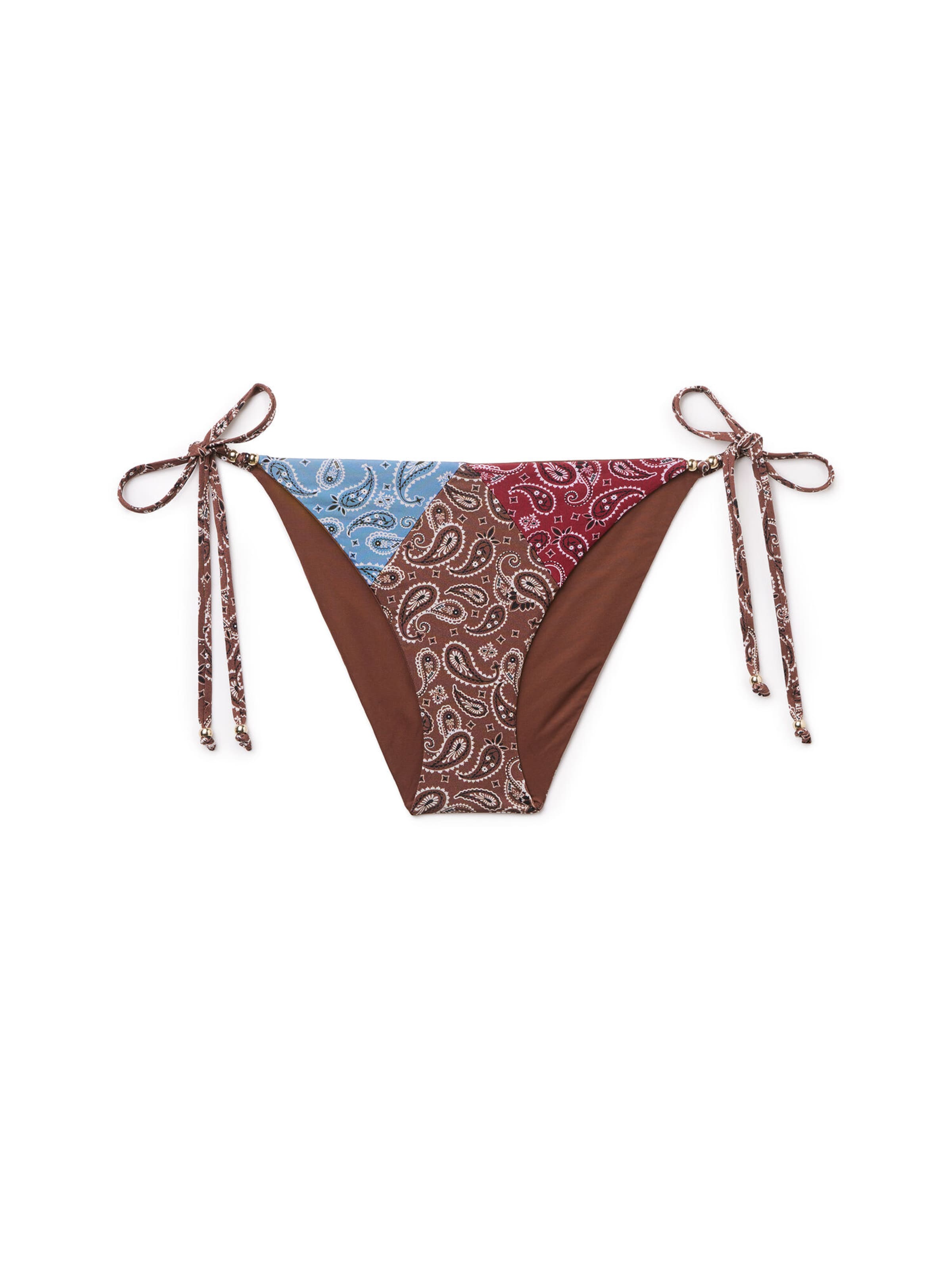 CALZEDONIA Bikini Bottoms 'Bandana Patch' in Brown: front