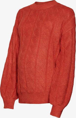 MAMALICIOUS Sweter 'VINNIE' w kolorze pomarańczowy: przód