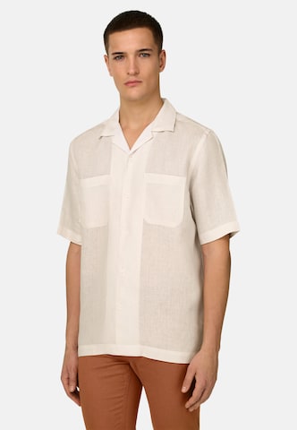 Boggi Milano Regular fit Button Up Shirt in Beige: front