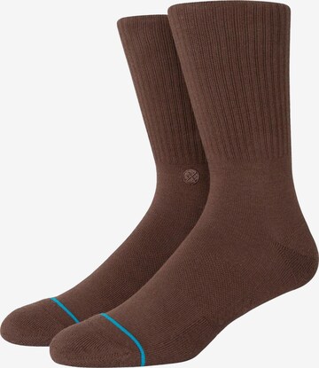 Stance Socks in Brown: front