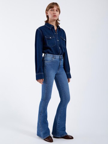Dr. Denim Skinny Jeans 'Moxy High Flare' in Blauw