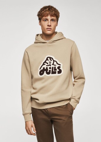 MANGO MAN Sweatshirt 'Skih' in Beige: predná strana