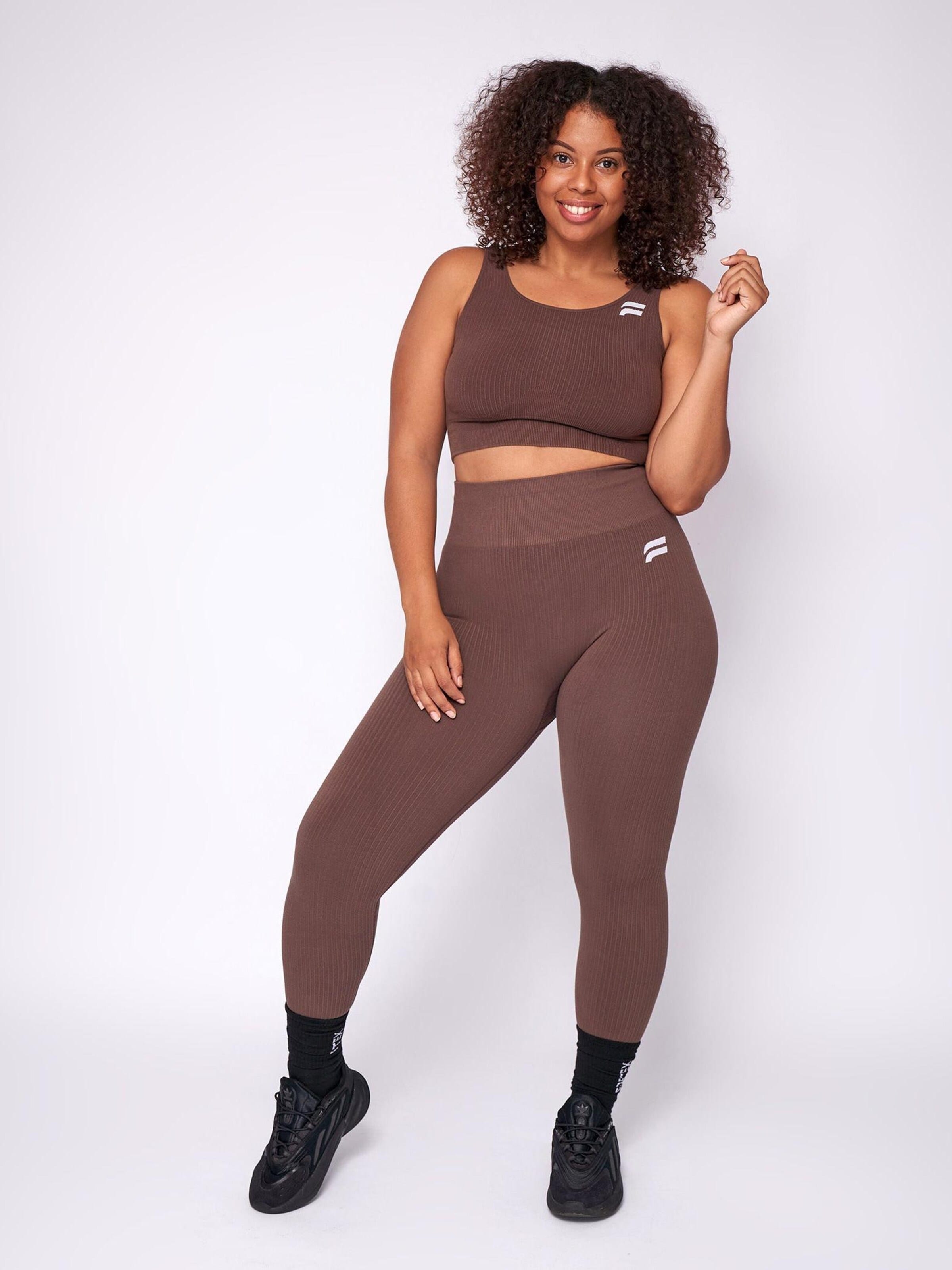 Fortex Fitness Skinny Legginsy 'Seamless Essential' w kolorze brązowy: przód