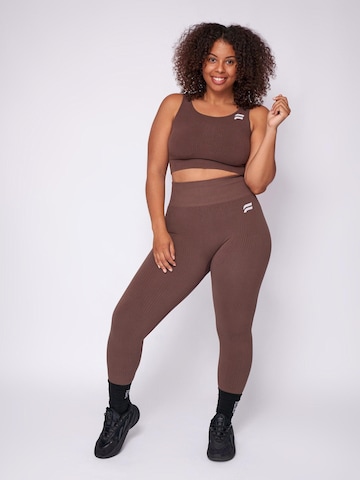 Skinny Leggings 'Seamless Essential' Fortex Fitness en marron : devant