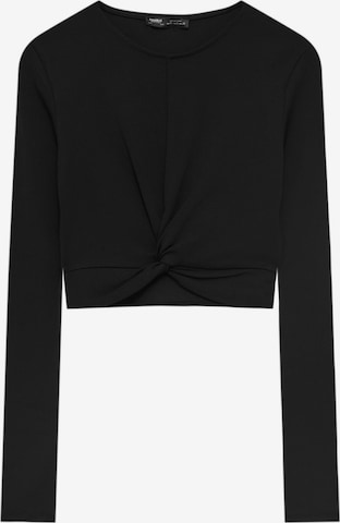 Tricou de la Pull&Bear pe negru: față