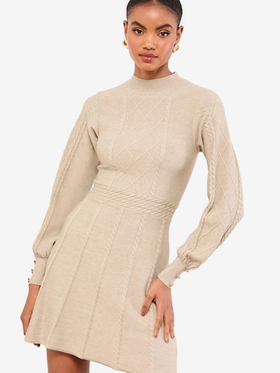 Lipsy Sukienka z dzianiny w kolorze beżowym, Podgląd produktu