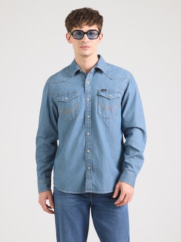 WRANGLER Regular fit Overhemd in Blauw: voorkant