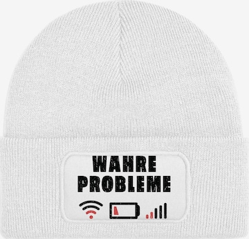 Youth Designz Beanie 'Wahre Probleme' in White: front
