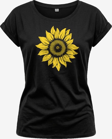 MAKAYA Shirt 'Sonnenblume' in Black: front