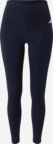 ADIDAS PERFORMANCE Skinny Workout Pants 'Essentials High-Waisted' in Blue: front