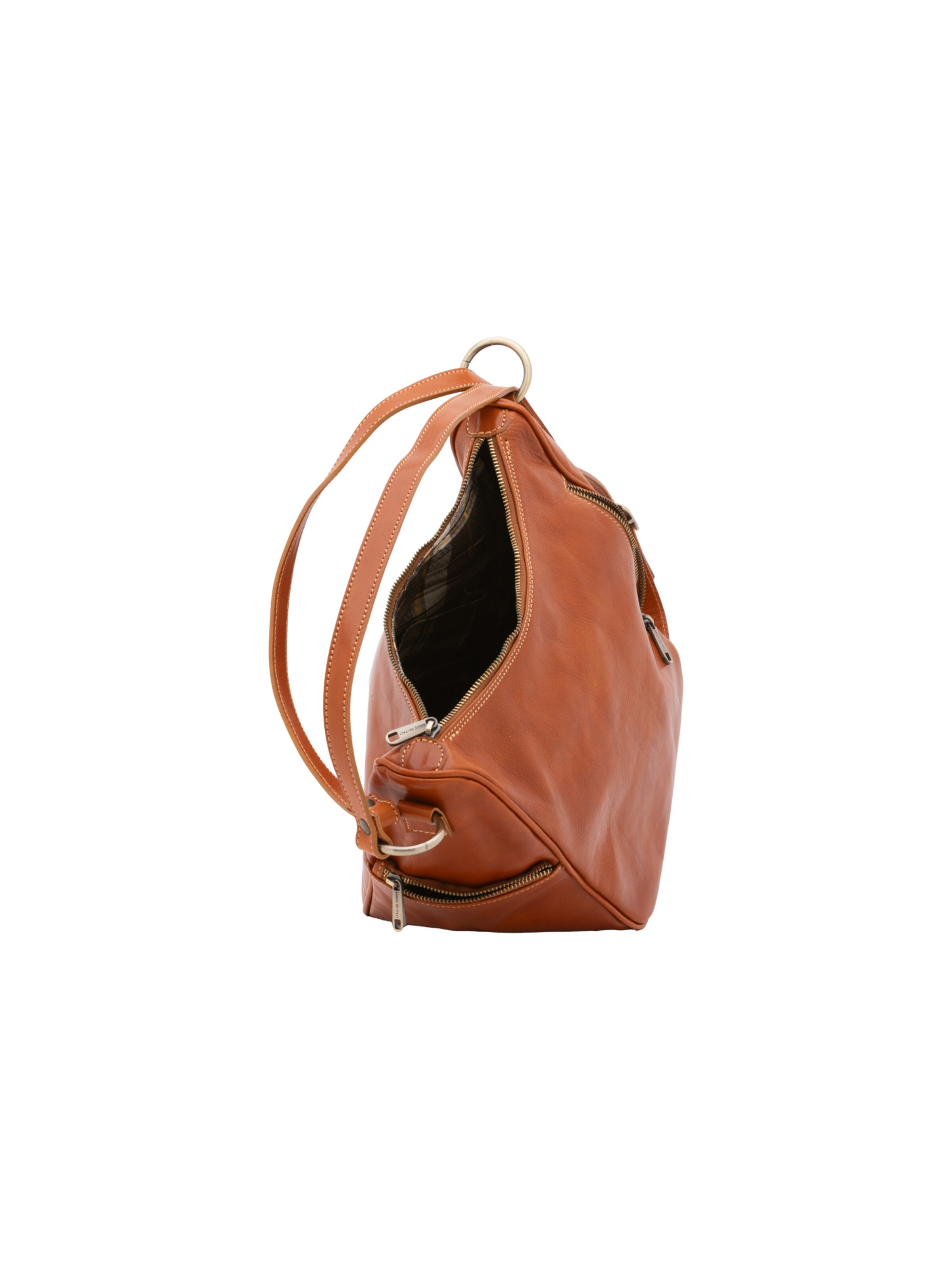 Borsa a spalla 'Borsa a Spalla Donna Vera Pelle Vacchetta - Chiusura Zip' di I Fratelli in beige