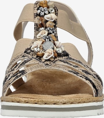 Rieker - Sandalias 'Sandale mit Keilabsatz und Gummizug von Dollaro' en beige