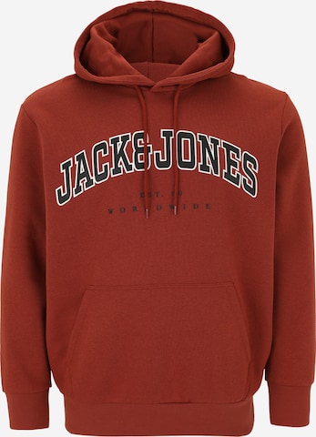 Felpa 'JJECALEB' di Jack & Jones Plus in marrone: frontale