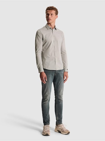 CAST IRON - Ajuste estrecho Camisa 'Shirt in twill jersey with Kent collar' en gris