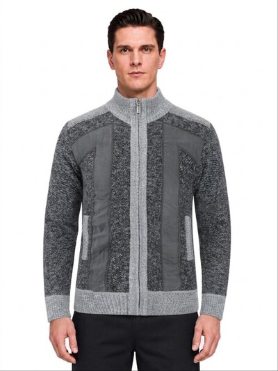 ALLTHEMEN Knit Cardigan 'Maschenspiel' in S in Dark grey, Item view