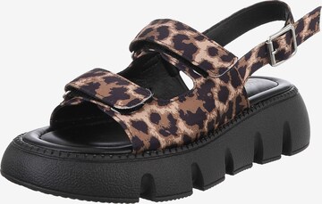 Ital-Design Sandalette in Braun: Vorderseite