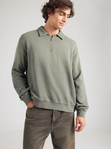 WEEKDAY Μπλούζα φούτερ 'Harris' σε πράσινο: μπροστά