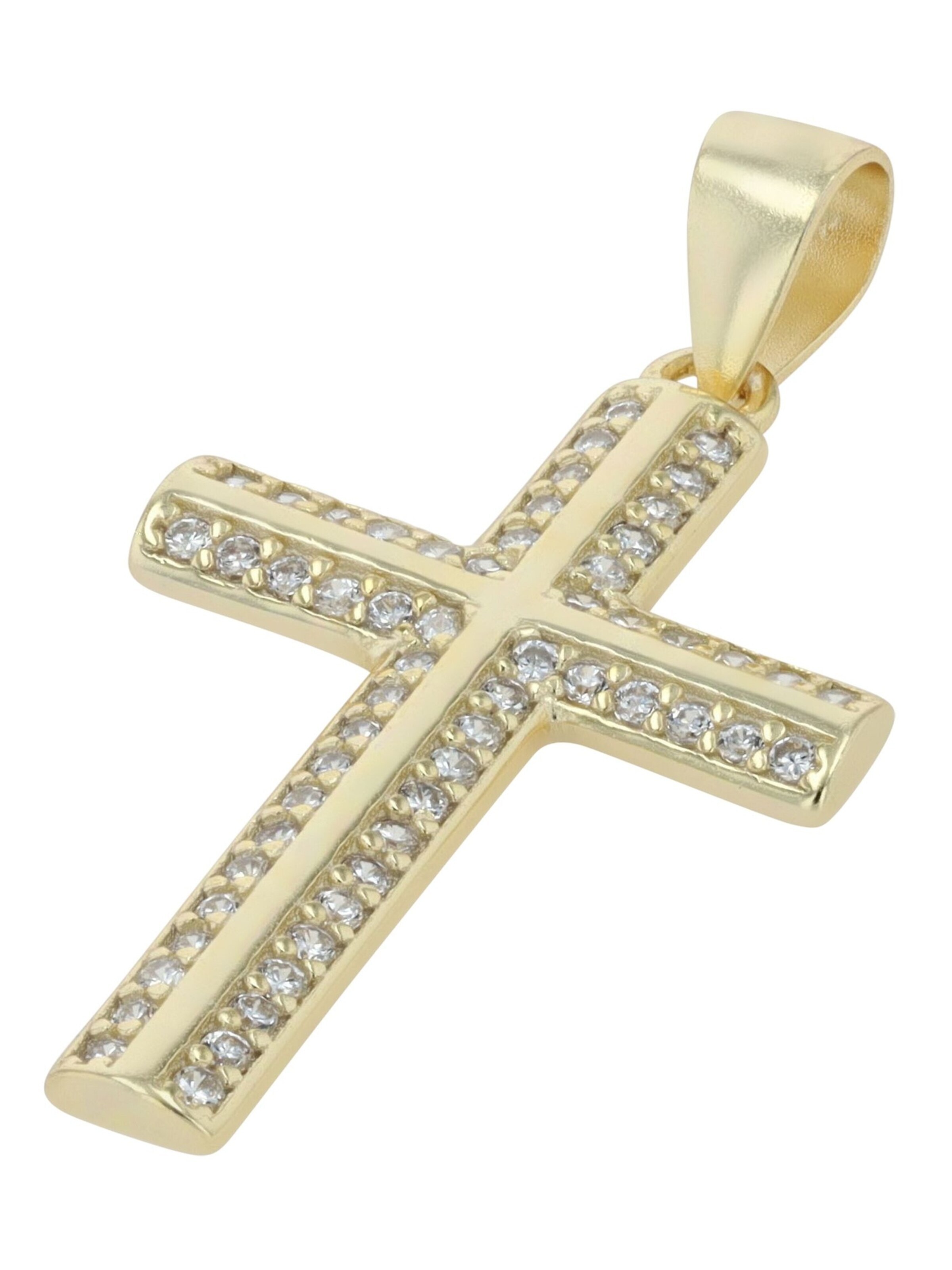 Akzent Pendant '"Lee" aus 925 Sterlingsilber, rhodiniert, langlebig' in Gold: front