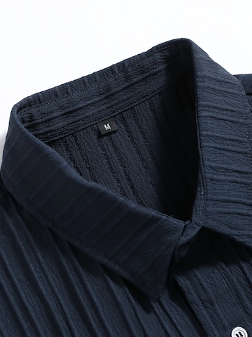 ALLTHEMEN Comfort fit Button Up Shirt 'Schwung' in Blue