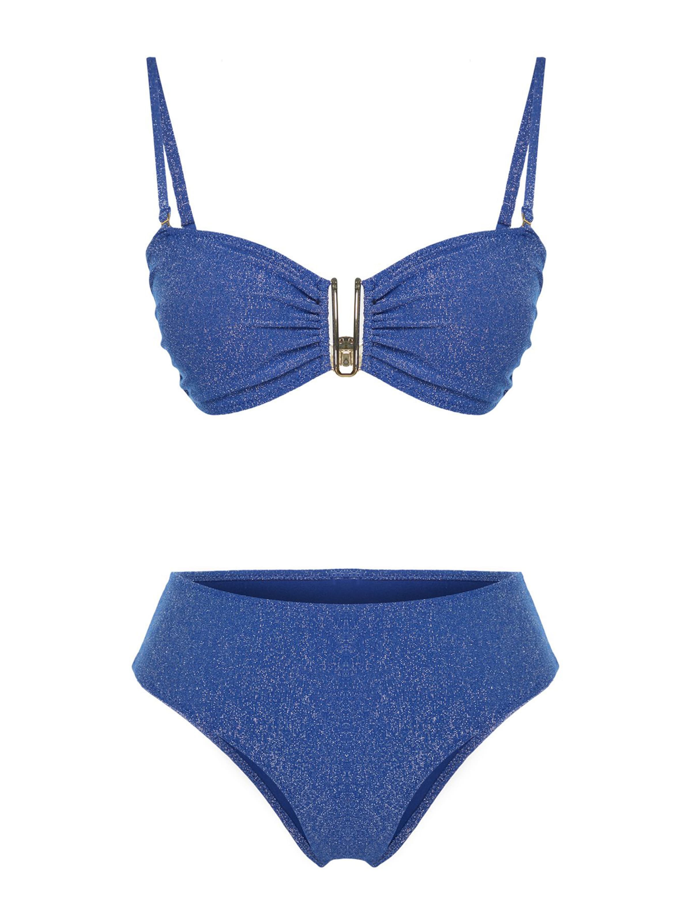 Trendyol Bandeau Bikini in Blue: front