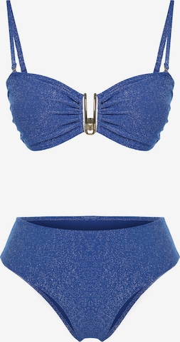 mėlyna Trendyol Bandeau Bikinis: priekis