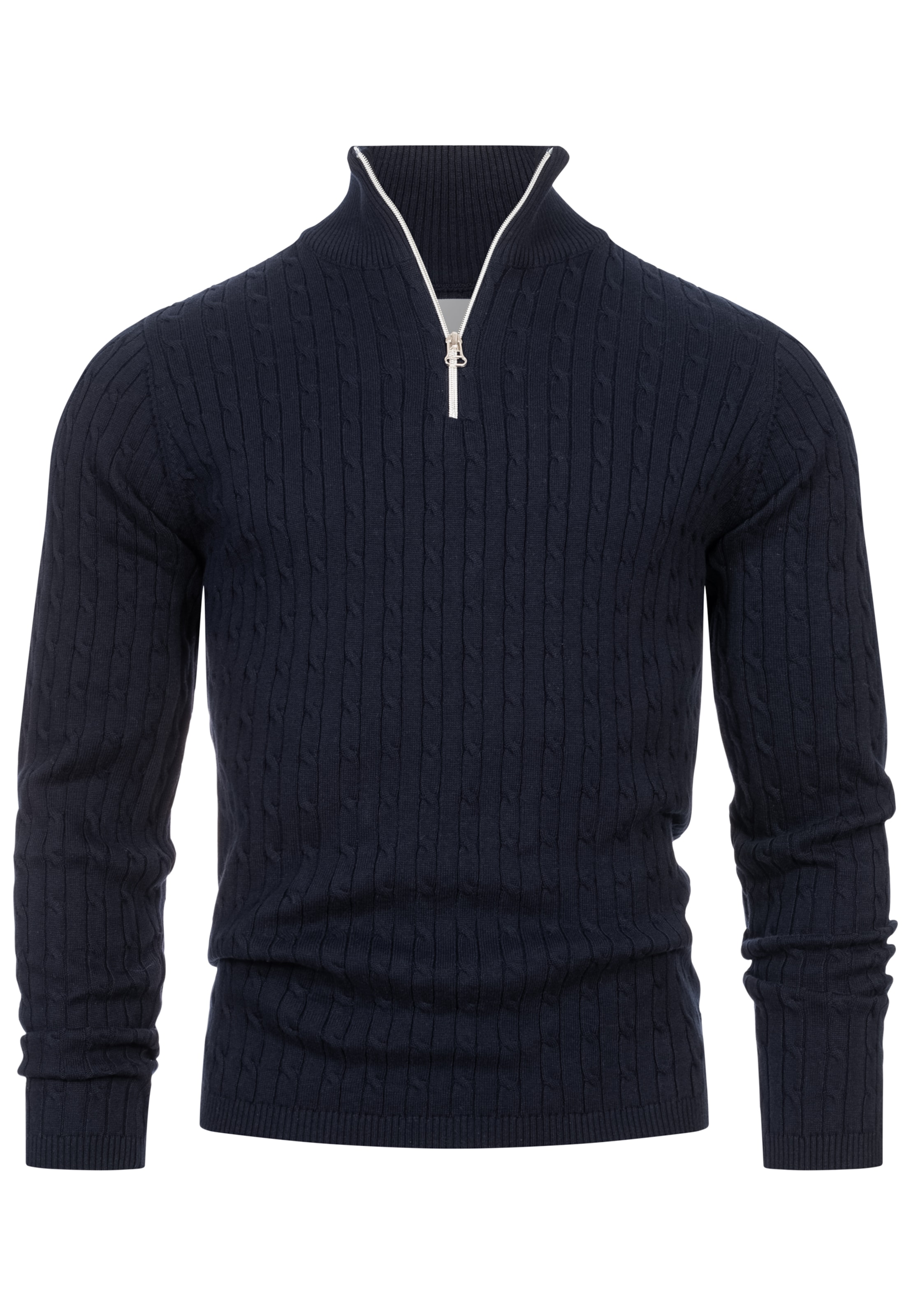 Kronstadt Sweater 'Cable' in Blue: front