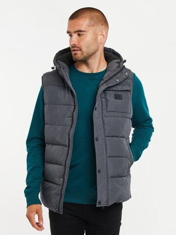 Threadbare Vest 'Ritcher' in Grey: front