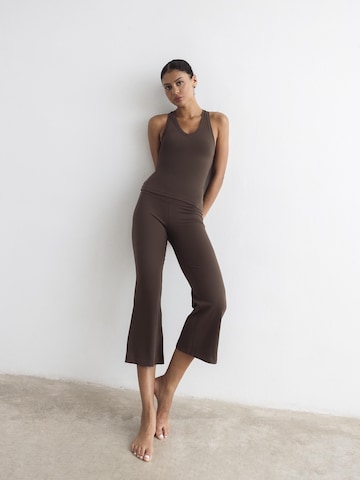 MyLibi Wide leg Leggings 'Musa' in Bruin