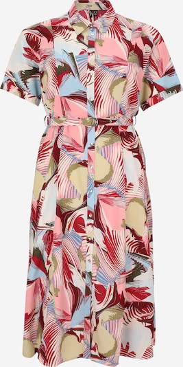 Vero Moda Curve Puseromekko 'VMCRUBY' värissä vaaleansininen / khaki / roosa / tummanpunainen, Tuotenäkymä