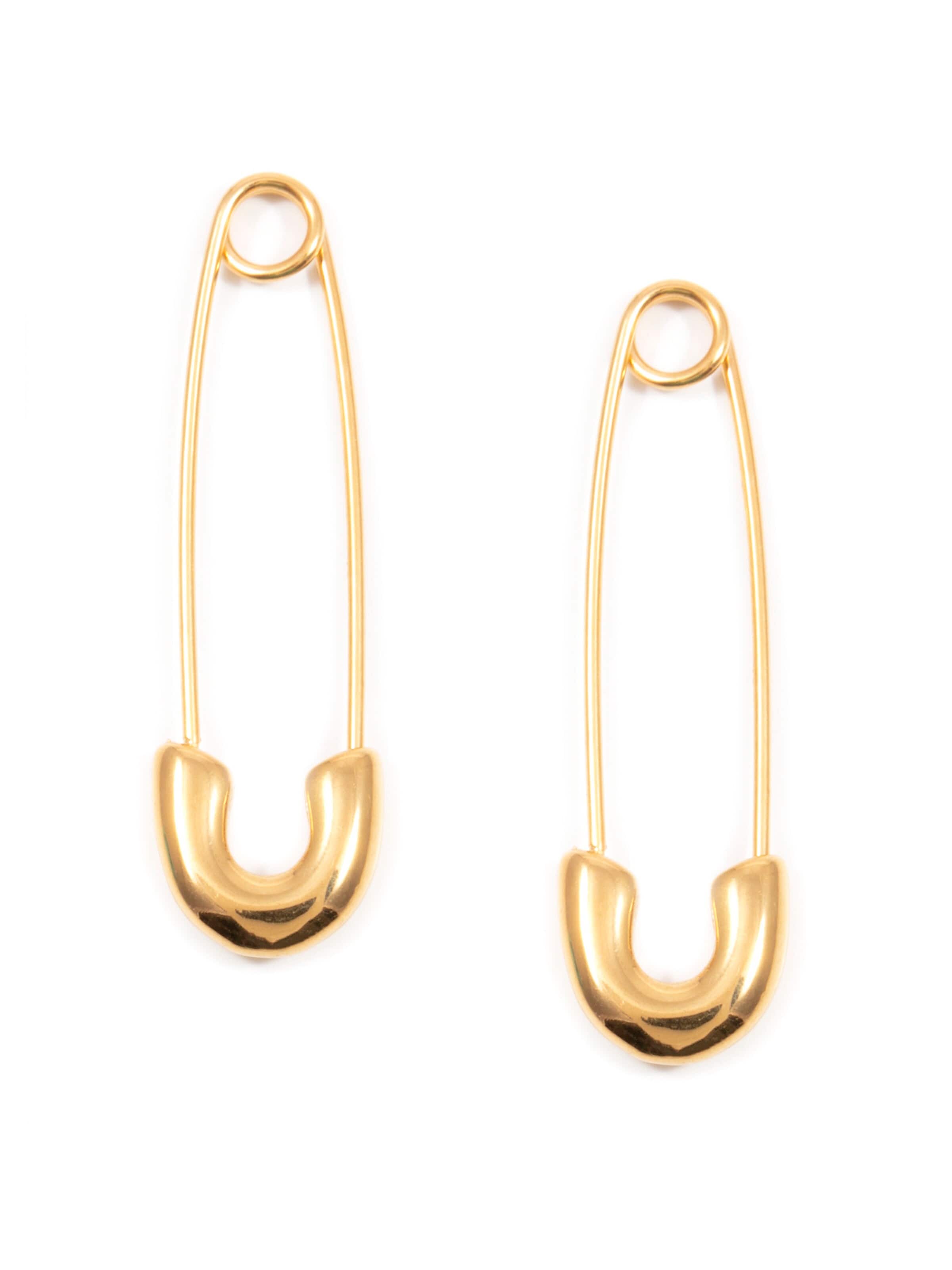 Hey Happiness Earrings 'Safety Pin' in Gold: front