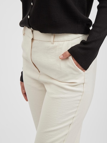 VILA Loose fit Trousers 'Stacie' in Beige