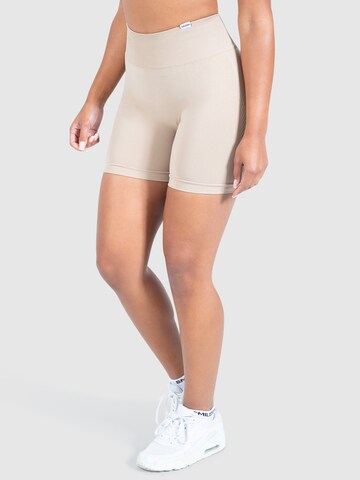 Coupe slim Pantalon de sport 'Amaze Scrunch' Smilodox en beige
