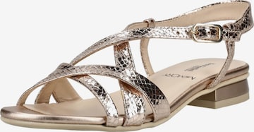 Sandales à lanières Nero Giardini en or : devant