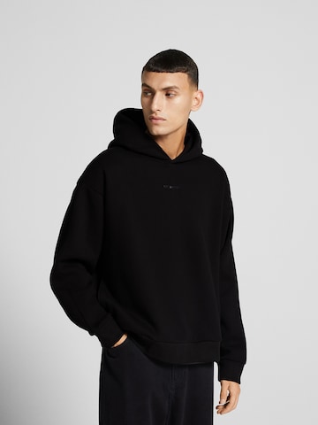 Bershka Sweatshirt in Zwart: voorkant