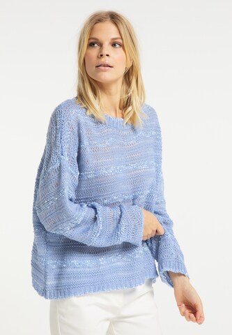 usha WHITE LABEL Oversized Sweater in Blue: front